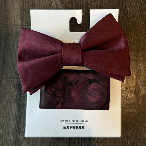 Express Accessories New Express Bowtie Pocket Square Set Poshmark